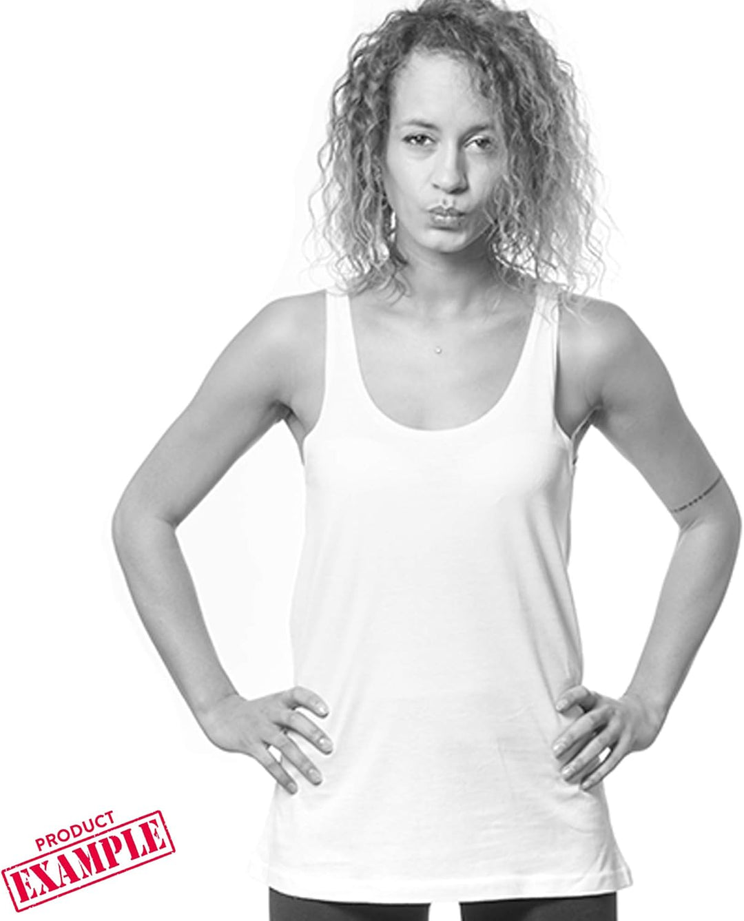 Ladies Shirt Oversize Tanktop Hakuna Matata - Schwarz & Weiss - umgeschlagener Ärmelsaum T-Shirt mit