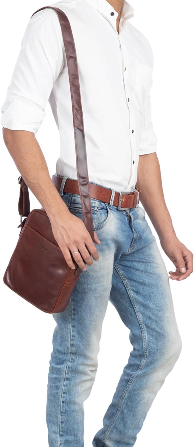 STILORD 'Nils' Vintage Ledertasche Umhängetasche Klein für Herren Damen Tablettasche 9.7 Zoll DIN A5