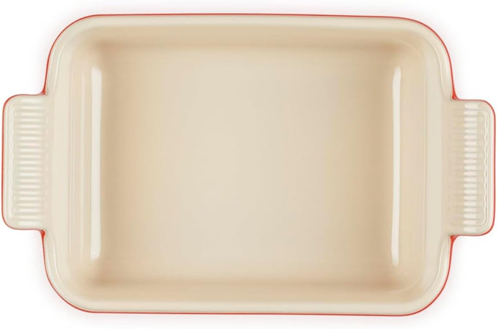 Le Creuset Rechteckige Auflaufform Tradition aus Steinzeug, 19 cm, 1.1 Liter, Kirschrot, 71102190600