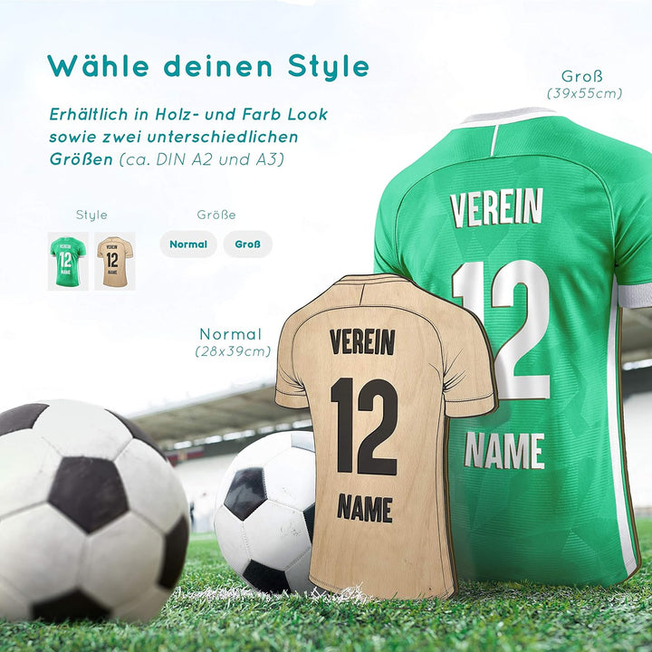 Elbeffekt Trikotlampe für Bremen Fans aus Holz - personalisierbares Geschenk - schenke Dein individu