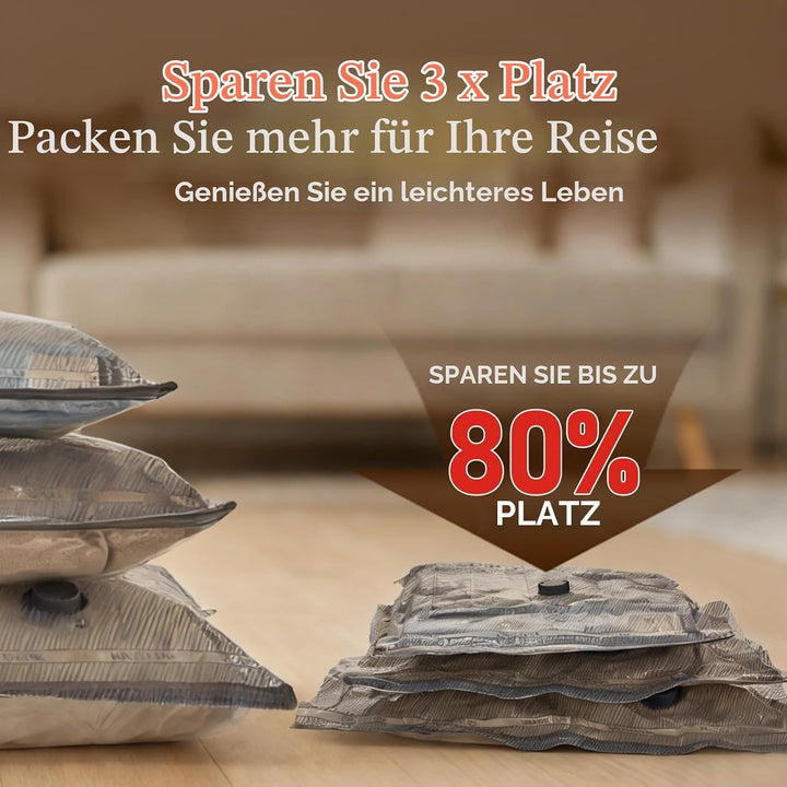Vakuumbeutel für Kleidung, 15 Stück (5x 40x50cm, 5x 40x60cm, 5x 50x60cm), Wiederverwendbare Vakuumbe
