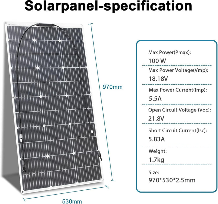 Monokristallines 200W 12V Flexibles Solarpanel Kit Für Outdoor mobile Nutzung 200W Solar Panel Syste