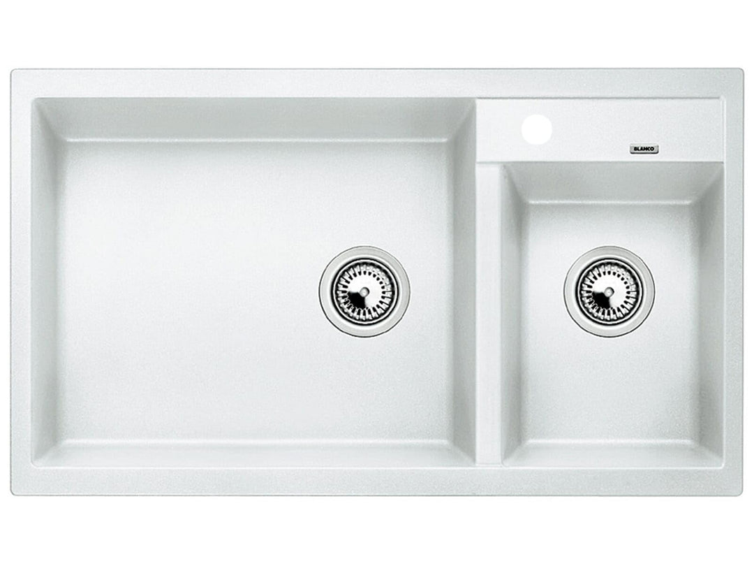 BLANCO METRA 9 | SILGRANIT weiss | Einbauart: Einbau von Oben | Hauptbecken links | ohne Ablauffernb