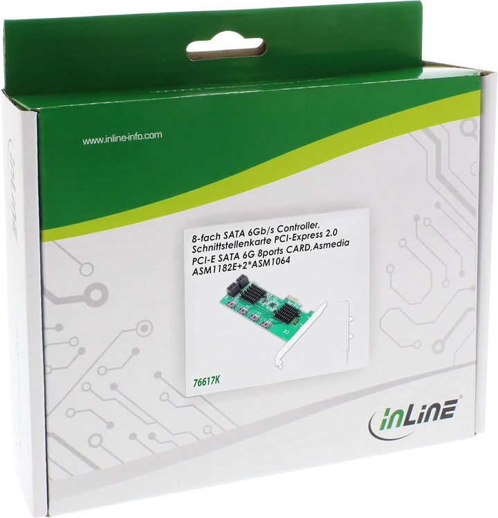 InLine® 76617K Schnittstellenkarte, 8X SATA 6Gb/s Controller, PCIe 2 (PCI-Express)