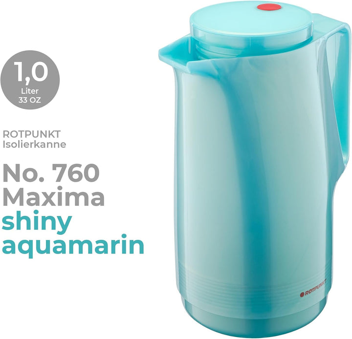 ROTPUNKT Isolierkanne 760 Maxima 1,0 l | Zweifunktions-Drehverschluss | BPA-frei - gesundes Trinken