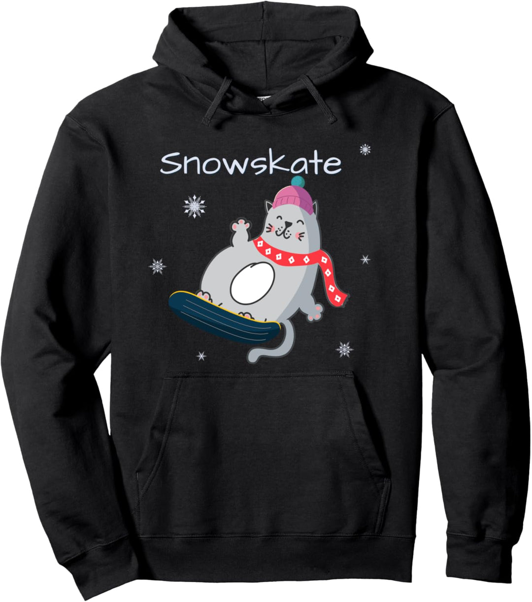 Snowskate Snowboard Skateboard Snow Skate Snowdeck Pullover Hoodie