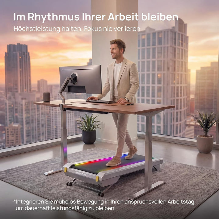 UREVO CyberPad Walking Pad mit 14% automatischer Steigung – Smart Untertisch-Laufband fürs Büro &amp; Zu