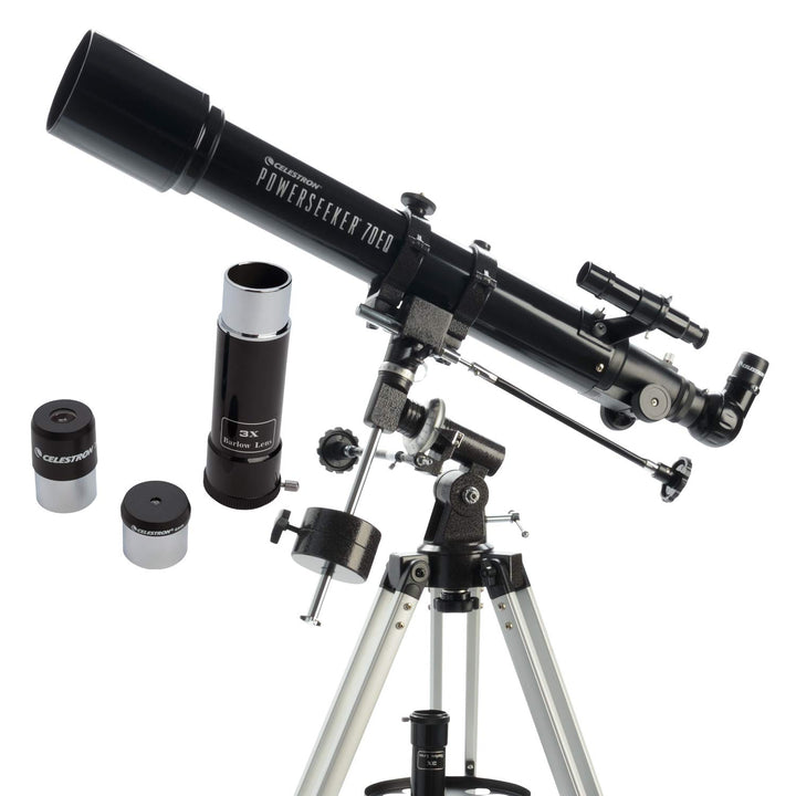 Celestron 21037 PowerSeeker 70EQ Refraktor – Schwarz, 70EQ Refraktor
