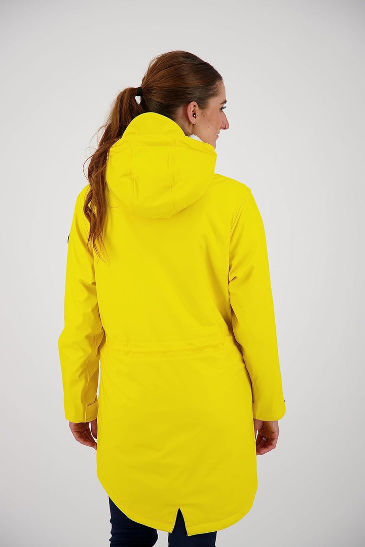 Ankerglut Damen Friesennerz Regenmantel Kapuze Wasserdicht Wetterfest Windbreaker mit Teddyfleece Re