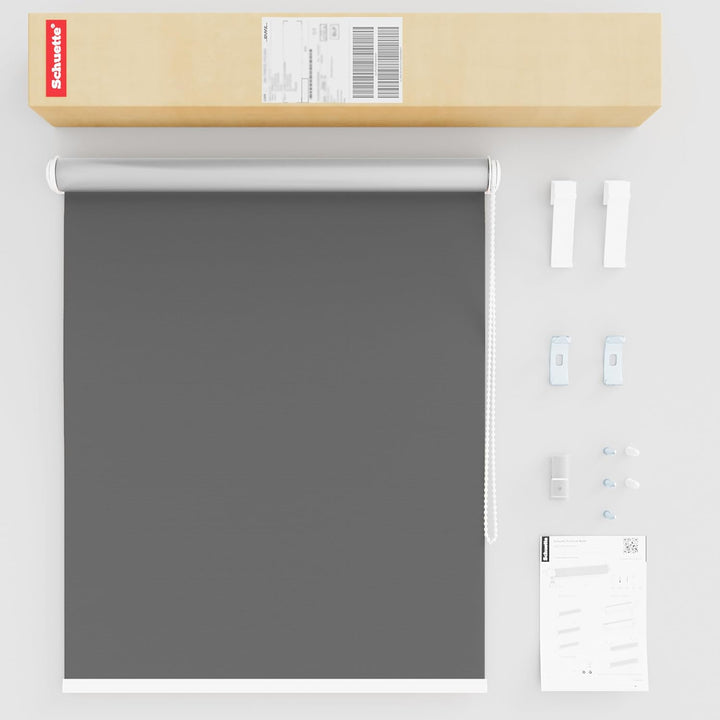 Schuette® Verdunkelungsrollo ohne Bohren/mit Bohren 2in1 ● Thermo Rollo Kollektion: Shadow Grey (Gra