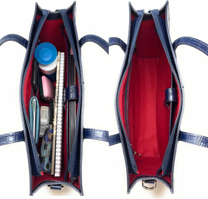 Su.B 14 Zoll Laptoptasche für Damen - Leichte Echtleder Arbeitstasche mit Innentasche - Schultertasc