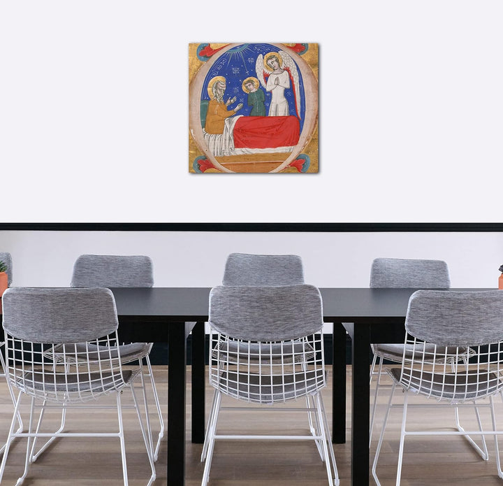 Printed Paintings Leinwand (70x70cm): Mitte des 14. Jahrhunderts - Handschrift Illumination mit Tobi