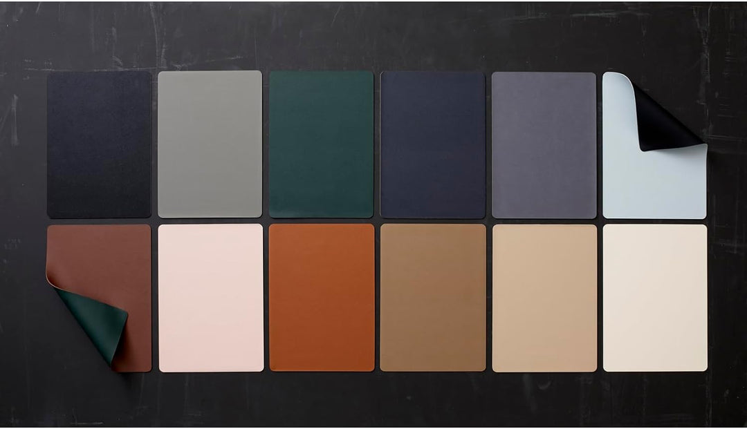 BITZ Tischset, Platzset in Leder-Look, Abwaschbar, 46 x 33 cm, 4er-Set, Schwarz/Grau 33 x 46 cm Schw