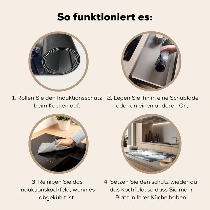 Herdabdeckplatte Einteilig Herdabdeckung Abdeckplatte für Ceranfeld Abdeckung Induktionskochfeld Auf