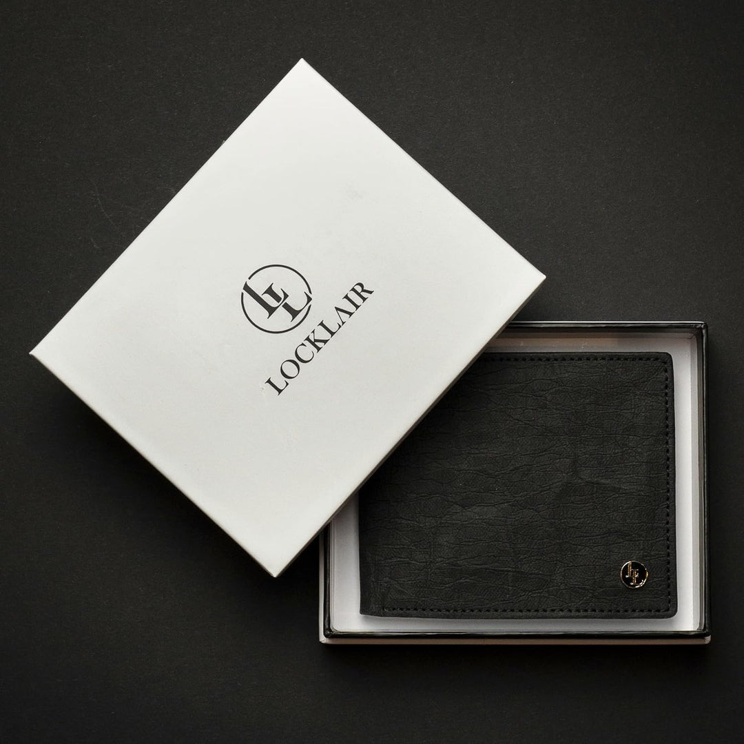 Locklair Herren Geldbörse aus veganem Papierleder, Männer Portemonnaie mit RFID-Schutz, Vegan Wallet
