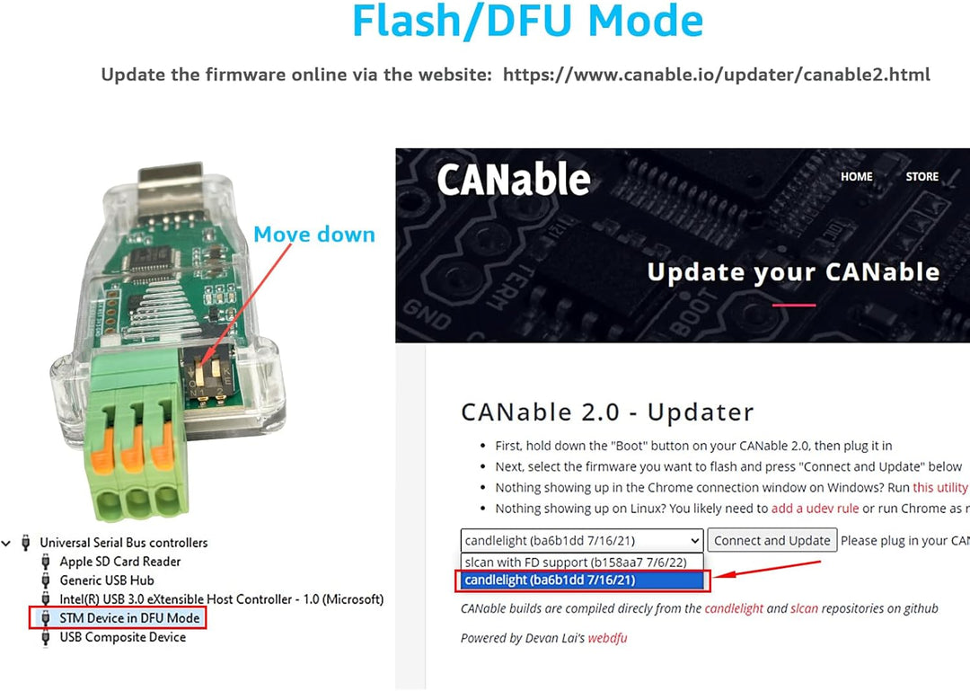 DSD TECH SH-C31A USB-zu-CAN-Adapter mit FD-Unterstützung basierend auf Canable 2.0