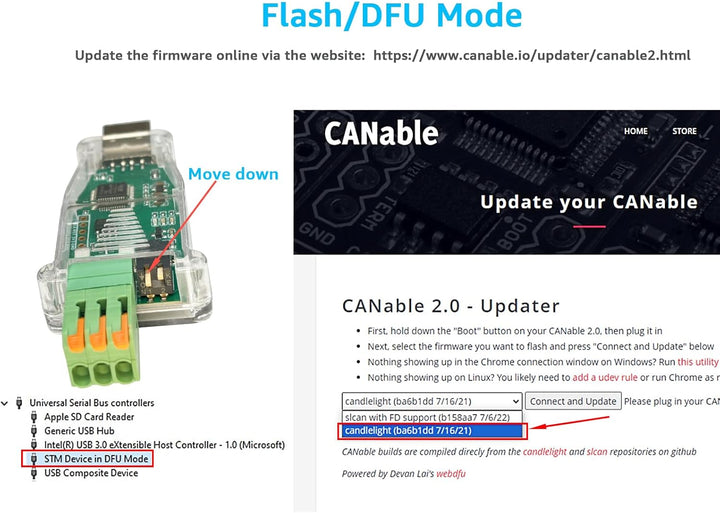 DSD TECH SH-C31A USB-zu-CAN-Adapter mit FD-Unterstützung basierend auf Canable 2.0