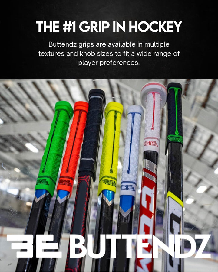 Buttendz Future Ersatz-Hockeygriff aus Gummi, Step-Down-Knauf, zweistufiger Spielerknauf mit Drehwir
