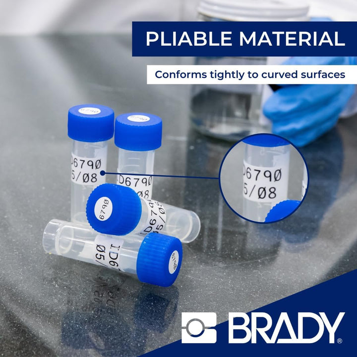 Durchlaufetikett aus Nylongewebe für Etikettendrucker, 12,70mm x 4,88m, Schwarz auf Weiss