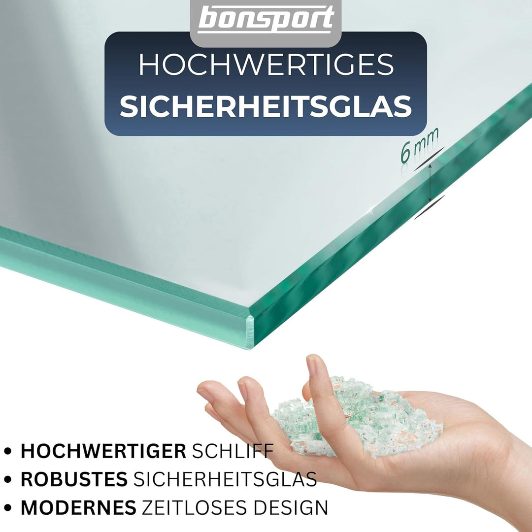 bonsport Glasregal Wandregal für Badezimmer Klarglas - Glas Regal aus 6 mm Sicherheitsglas 60cm - Gl