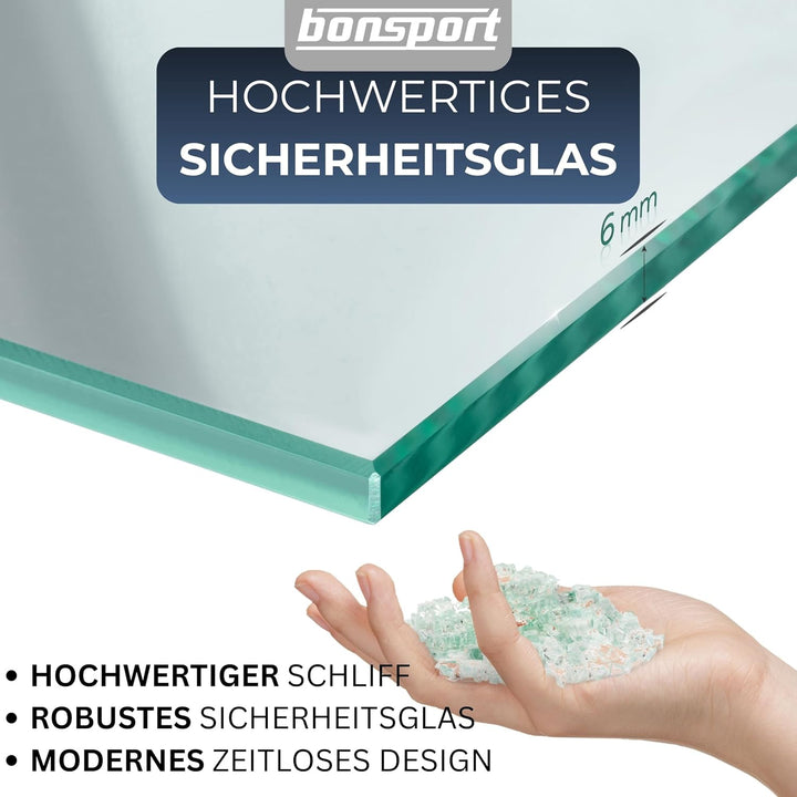 bonsport Glasregal Wandregal für Badezimmer Klarglas - Glas Regal aus 6 mm Sicherheitsglas 50cm - Gl