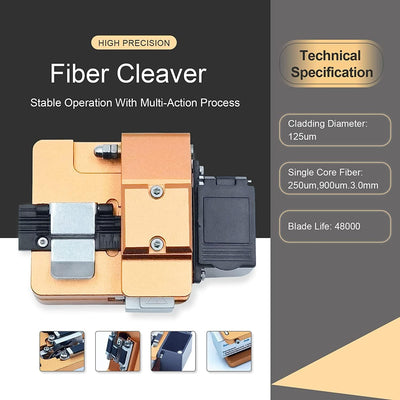 Signal fire Glasfaser-Spaltgerät, Fiber Cleaver mit 16 Schneidspitzen und 48000 Schlitzen
