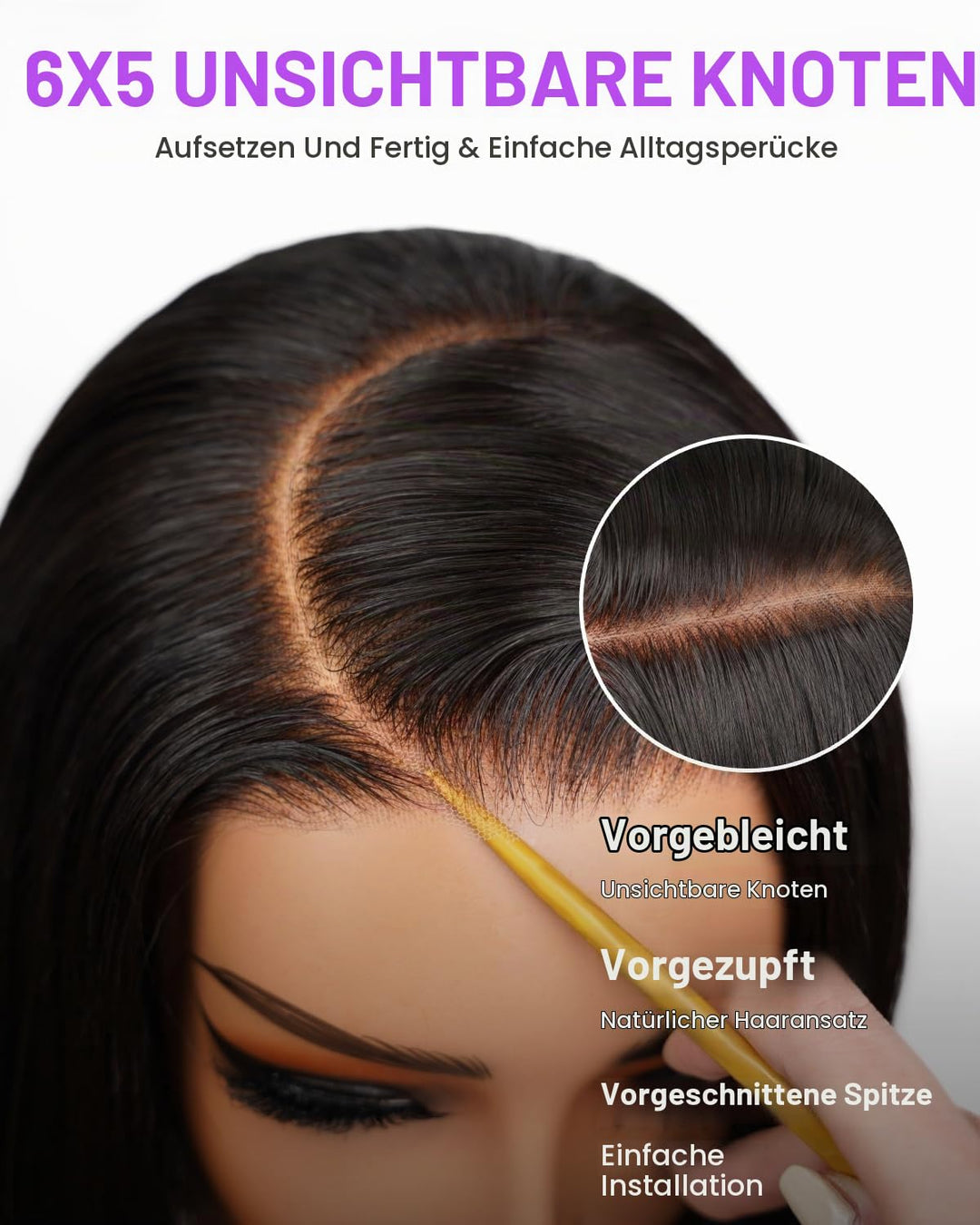 Wear and Go Glueless Bob Wig Human Hair For Black Echthaar Perücke Pre Cut 5x6 HD Lace Front Human H