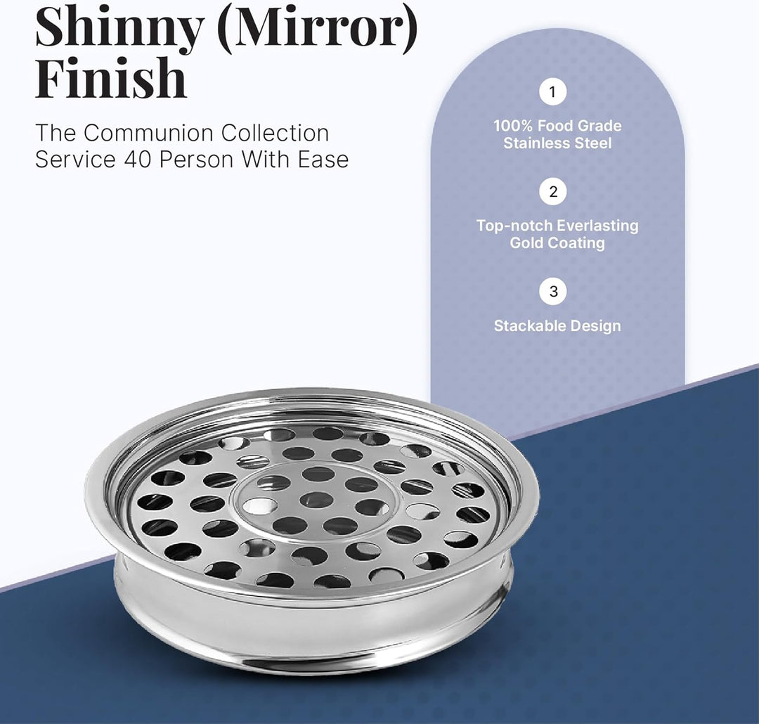 Communion Ware Serviertablett "A Holy Wine" – Edelstahl (Silber/Spiegel), Silber