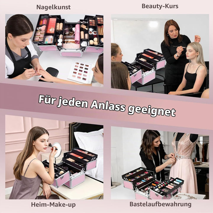 Kosmetikkoffer Schminkkoffer, Kosmetik Make up Organizer Koffer Make-up Aufbewahrung friseurkoffer M