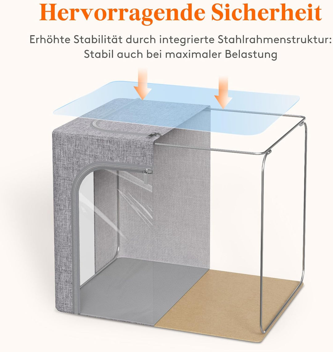 Lifewit 25L Aufbewahrungsbox mit Deckel, Kleidung Aufbewahrung, Faltbare Kleideraufbewahrung mit Met