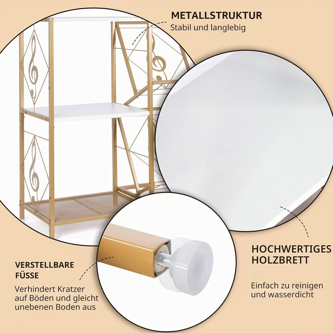 HYCFYJR Plattenspieler Ständer, Schallplatten Aufbewahrung mit 2-stufiger Vinyl Halter und Metallrah