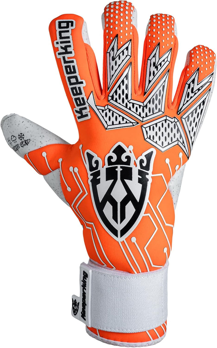 Keeperking Torwarthandschuhe für Erwachsene Fussballhandschuhe Herren Innennaht Profi Premier Grip 4