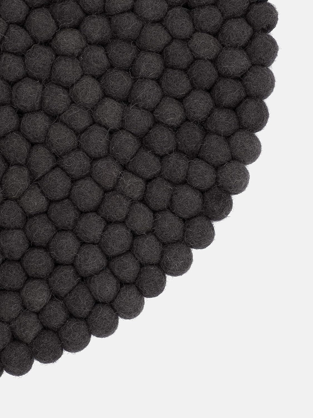 myfelt Filzkugel-Sitzauflage/Stuhlauflage - Kuno - rund, 36 cm, Anthrazit