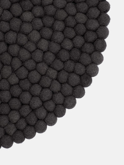 myfelt Filzkugel-Sitzauflage/Stuhlauflage - Kuno - rund, 36 cm, Anthrazit