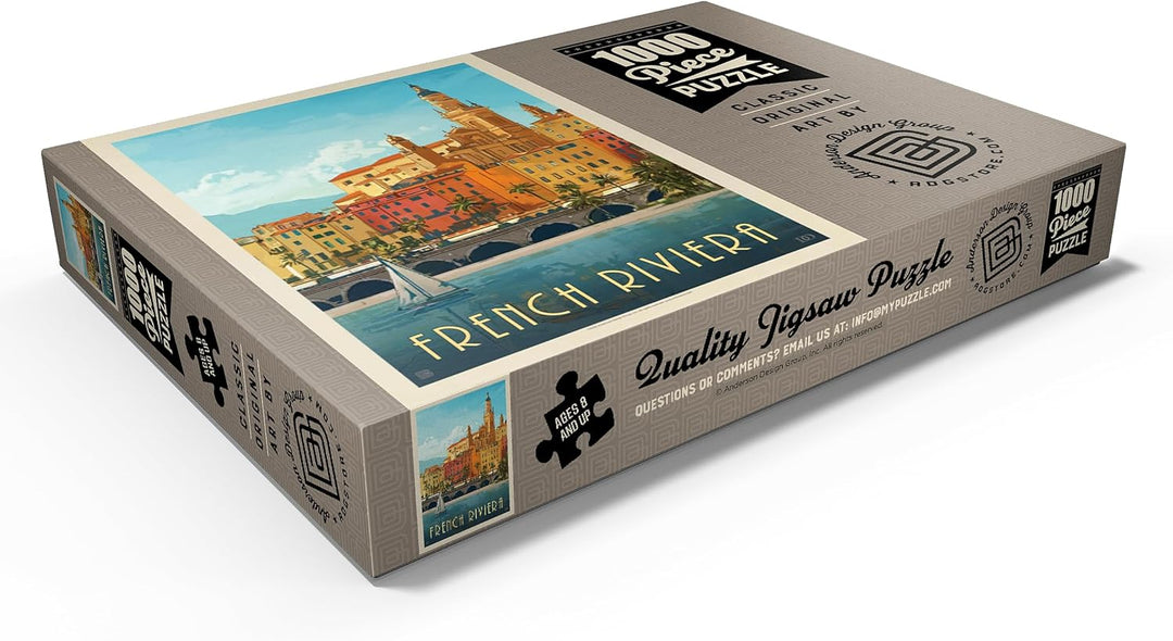 Frankreich: Côte d'Azur, Vintage Poster - Premium 1000 Teile Puzzle - MyPuzzle Sonderkollektion von