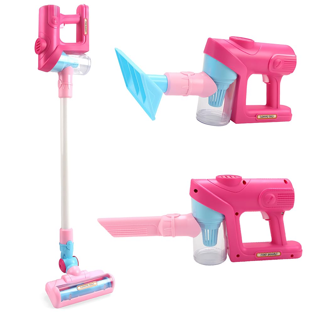 Kinderstaubsauger mit Echter Saugfunktion, SGZIOO Staubsauger Kinder, Staubsauger Spielzeug mit 3 Kö