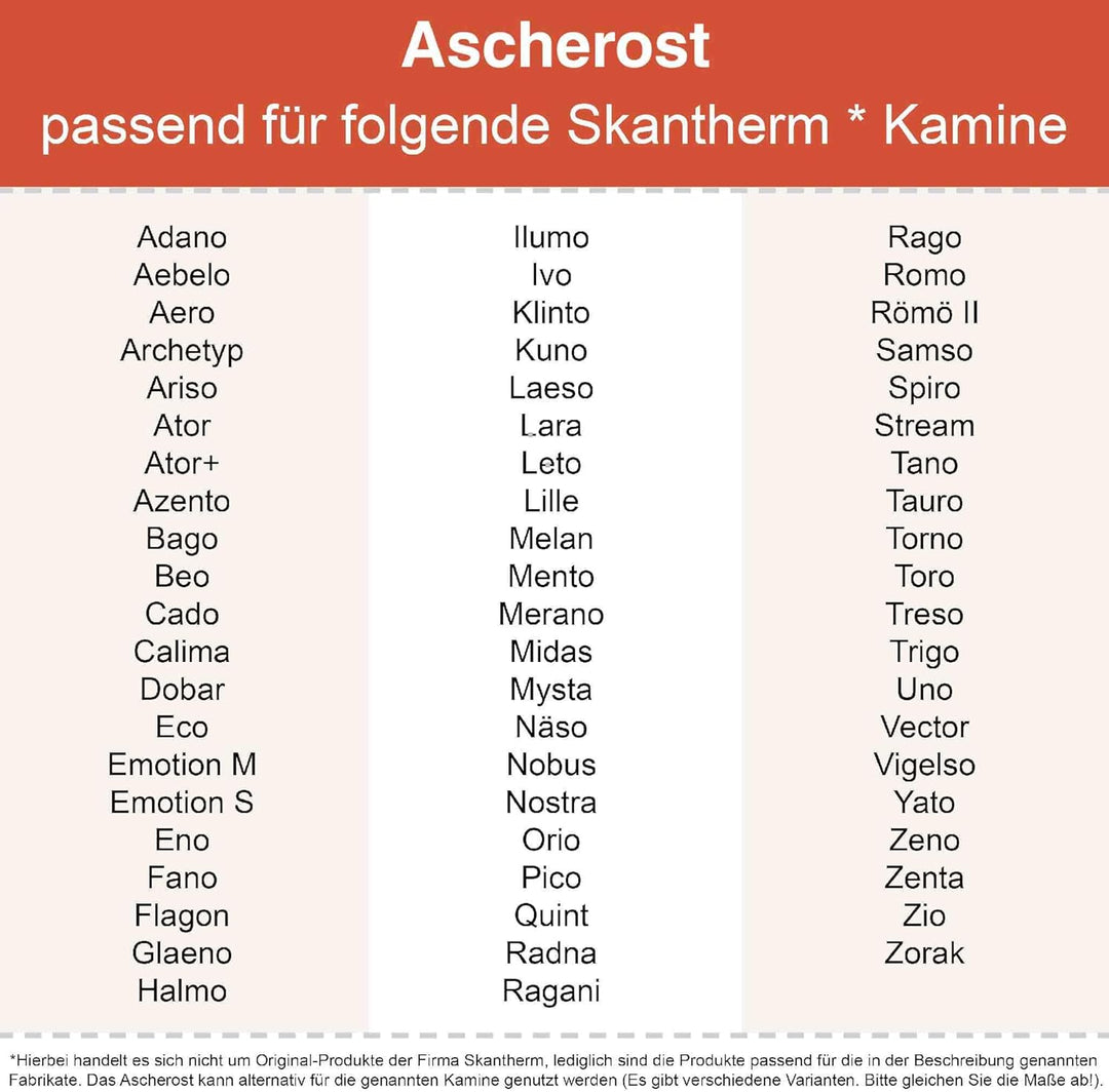 Kaminrost - Passend für Skantherm Kaminöfen inkl. Modellübersicht - Ascherost Kamin aus massivem Sta