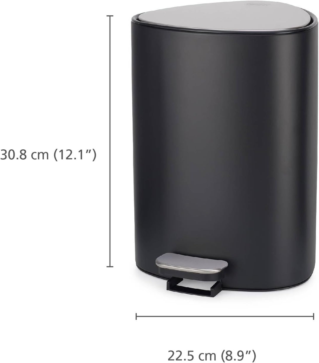 Joseph Joseph EasyStore 5l Edelstahl Treteimer mit Müllbeutel, Absenkautomatik Deckel, herausnehmbar