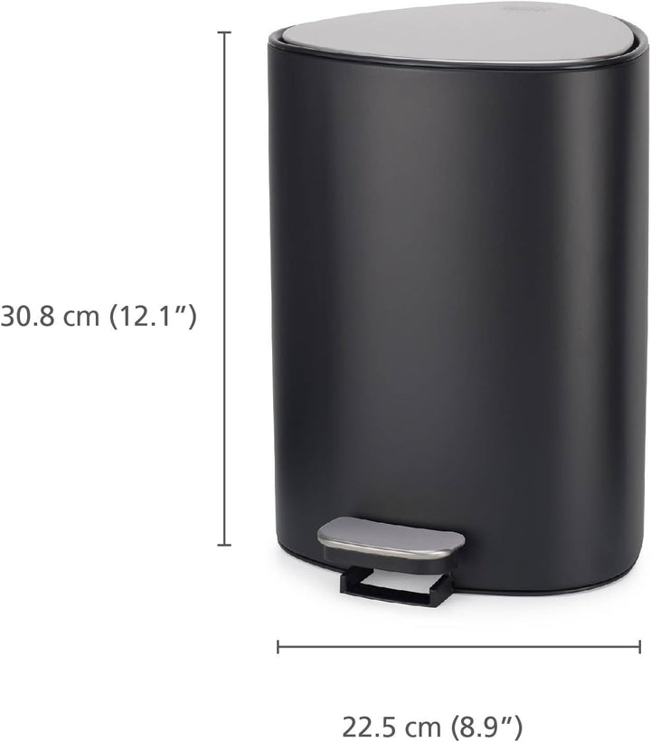 Joseph Joseph EasyStore 5l Edelstahl Treteimer mit Müllbeutel, Absenkautomatik Deckel, herausnehmbar