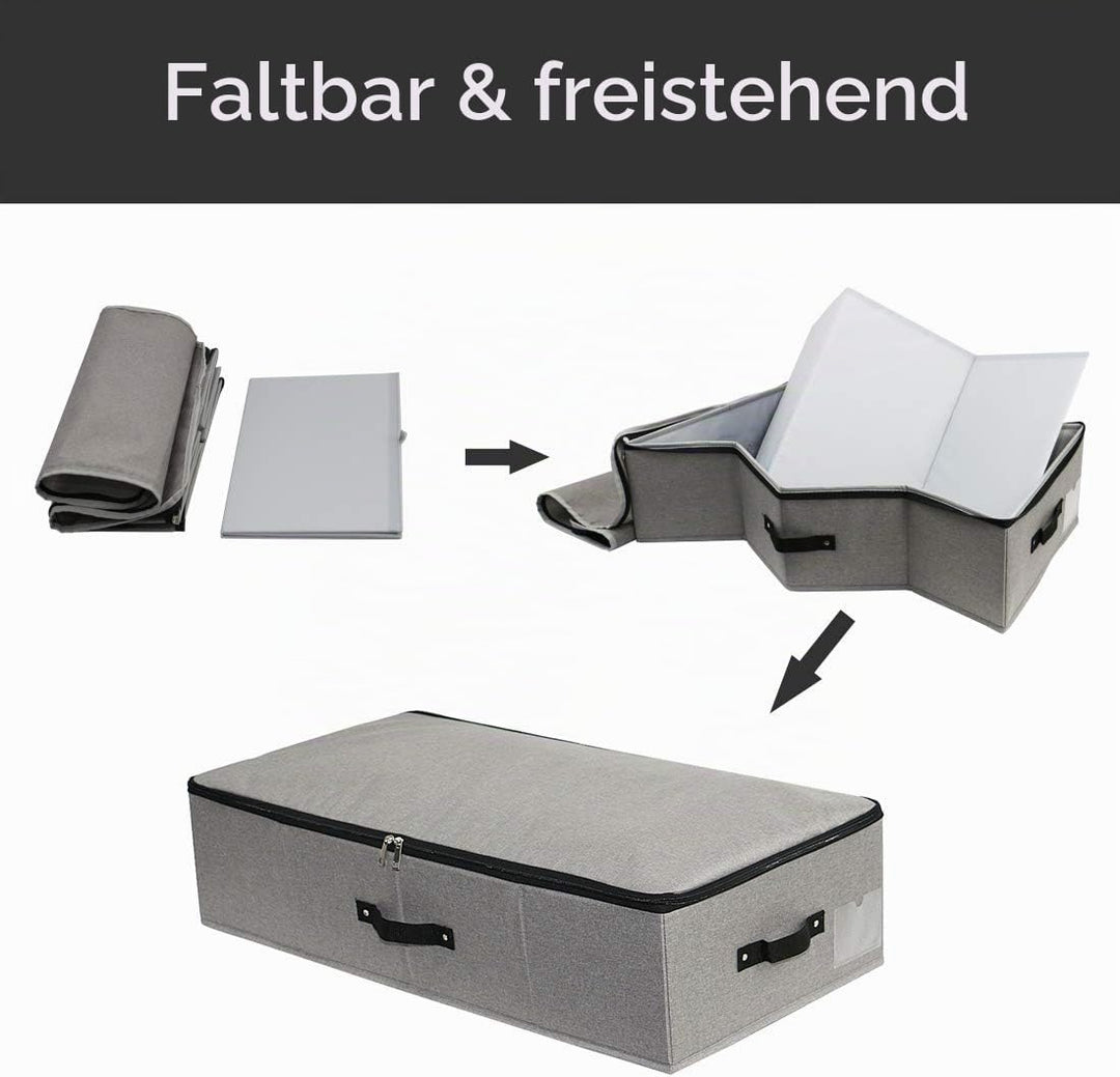 Unterbettkommode 3 Stück mit Verstärkten Griff, Unterbett Aufbewahrungsbox für Bettdecken Kleidung K