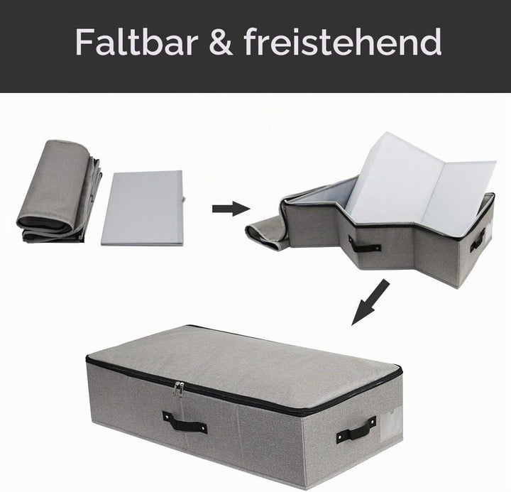 Unterbettkommode 3 Stück mit Verstärkten Griff, Unterbett Aufbewahrungsbox für Bettdecken Kleidung K