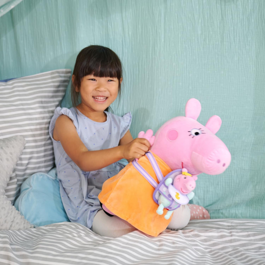 Simba Toys - Peppa Wutz – Mama mit Evie Plüschfigur 33cm – weiches Kuscheltier für Kinder ab 0 Jahre