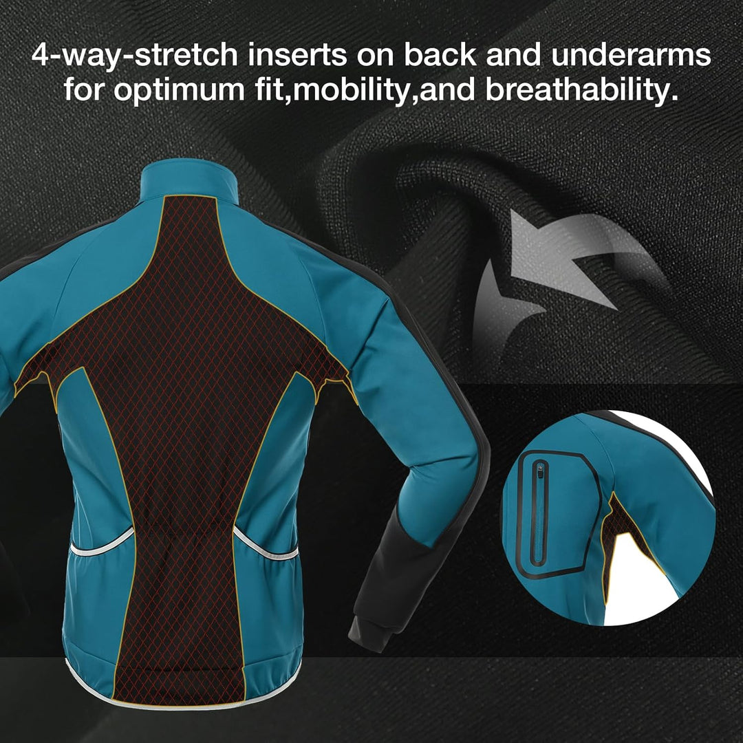 BERGRISAR Fahrradjacke Herren Winter – Thermo Fleece Wasserdicht Atmungsaktiv Winddicht Softshell Ra