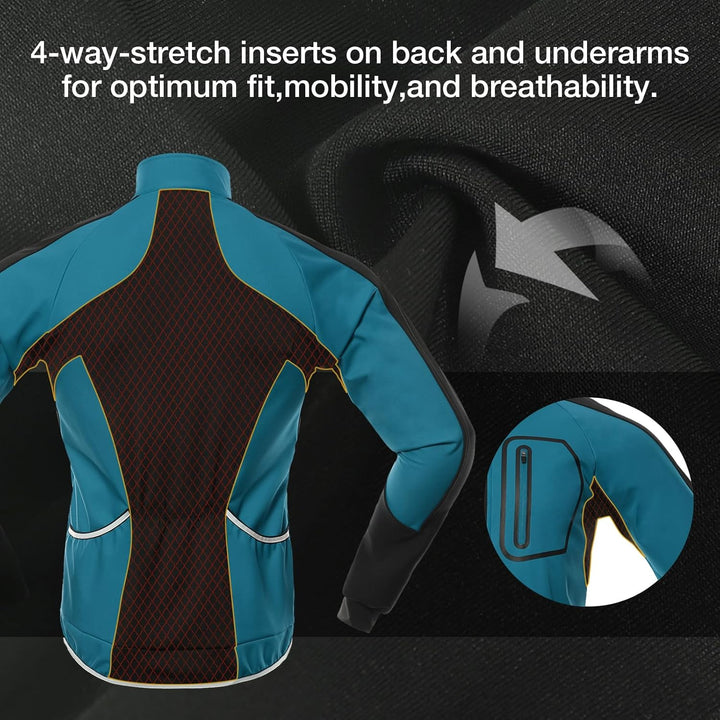 BERGRISAR Fahrradjacke Herren Winter – Thermo Fleece Wasserdicht Atmungsaktiv Winddicht Softshell Ra