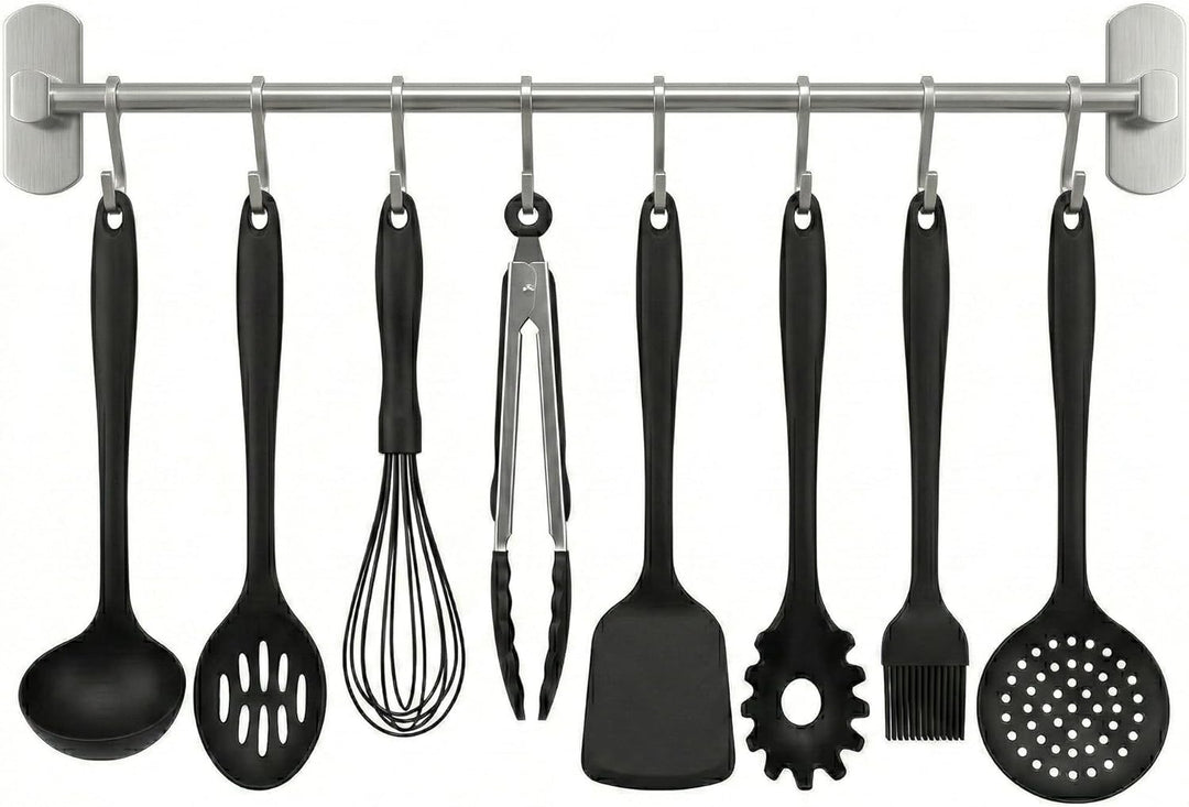 joeji's Kitchen Hakenleiste Küche - Küchenstange - Starker Selbstklebend 3M Ohne Bohren - Küchenleis