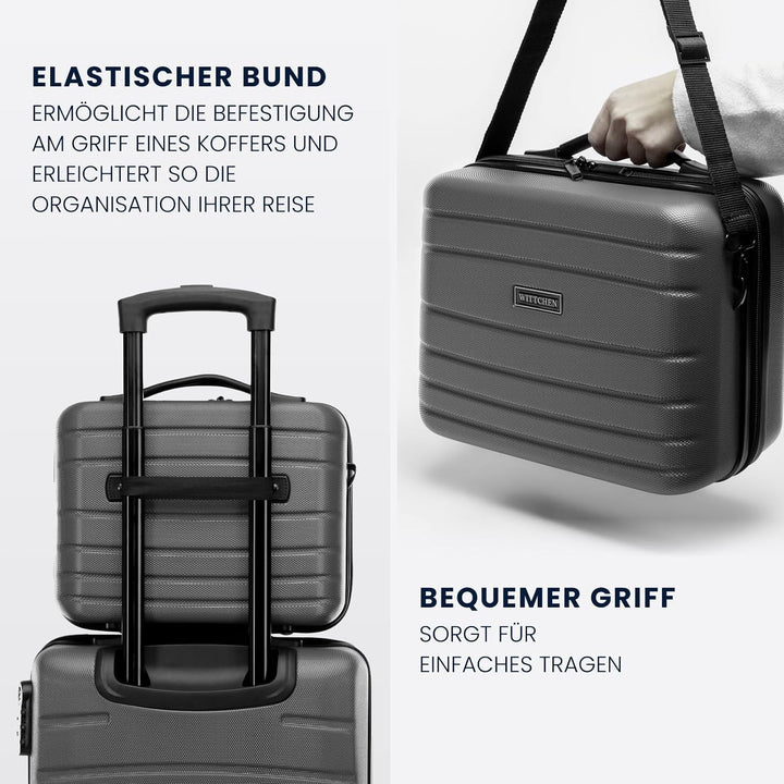 WITTCHEN Globe Line Kosmetikkoffer Reisekoffer Handgepäck Kabinenkoffer Hartschale aus ABS Zahlensch