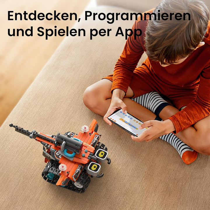 Sillbird Technik Roboter Kinder Bausatz, 5-IN-1 Technic Wall Roboter mit Licht- und Soundeffekte, Ba