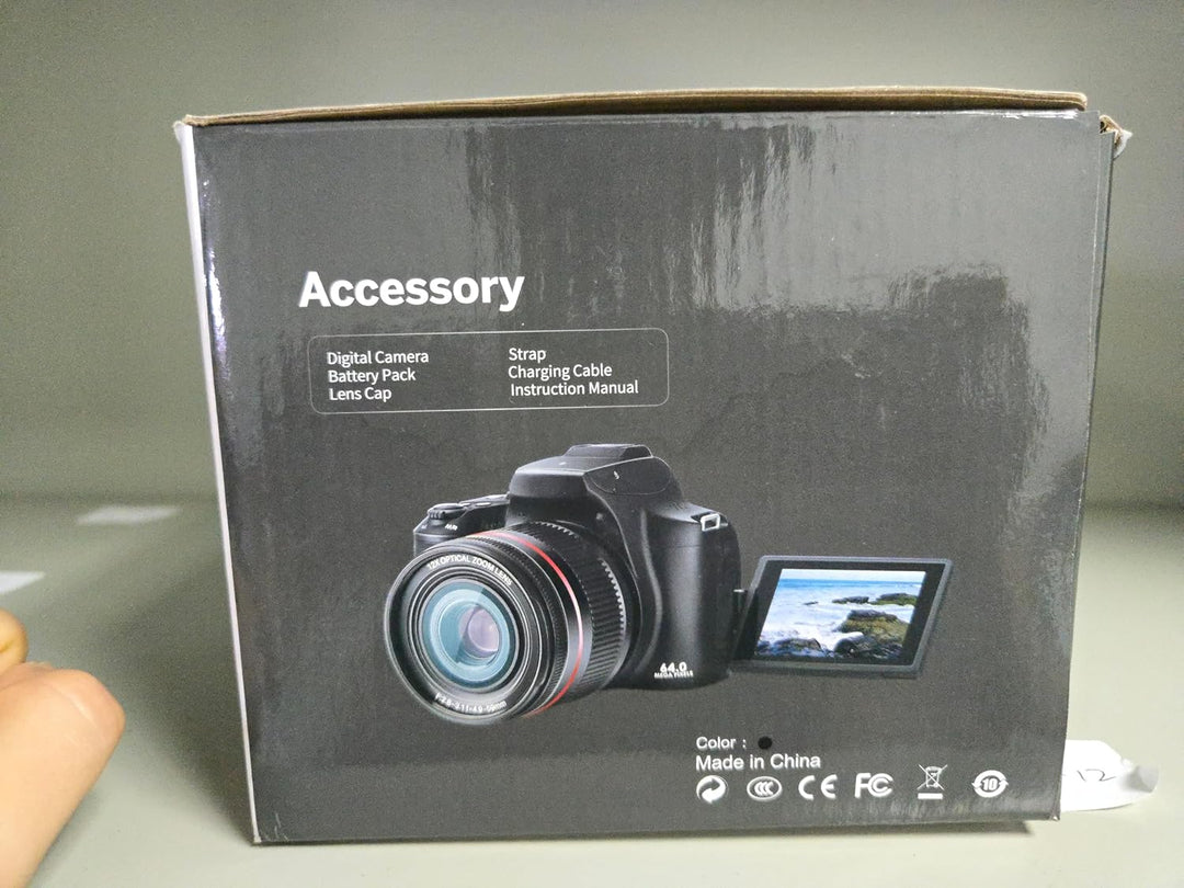 72MP 4K Digitalkamera mit 12X Optischem Zoom, WLAN, Autofokus & 3-Zoll-Flip-Bildschirm, Digitalkamer