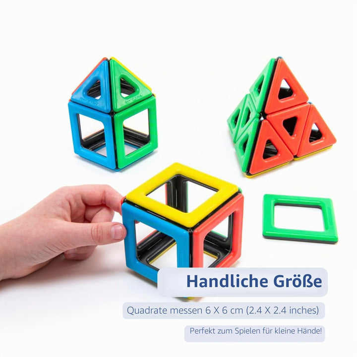 Polydron Magnetisches Starterset, magnetisches Bauspielzeug, 32 Teile