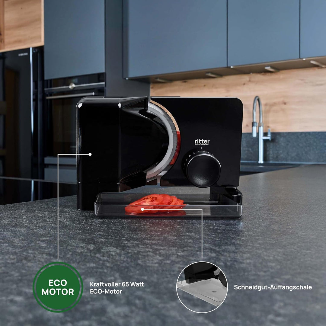 ritter E 16 Duo Plus Elektrischer Allesschneider & Schneidemaschine aus Metall mit ECO-Motor, Made i